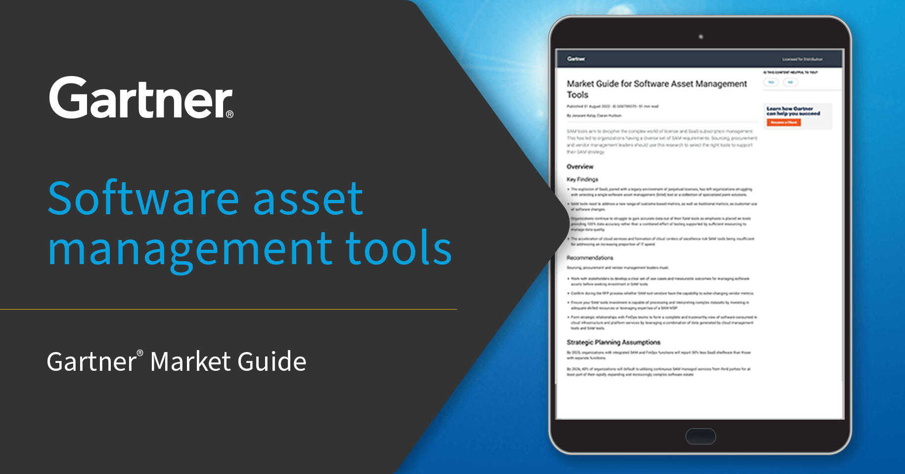 Image: How to choose a software asset management tool: Insights from the Gartner® Market Guide